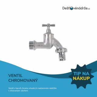 💧 Chromovaný ventil Potřebujete pohodlně vypouštět vodu ze sudu nebo nadzemní nádrže? Chromovaný ventil s vnějším závitem...